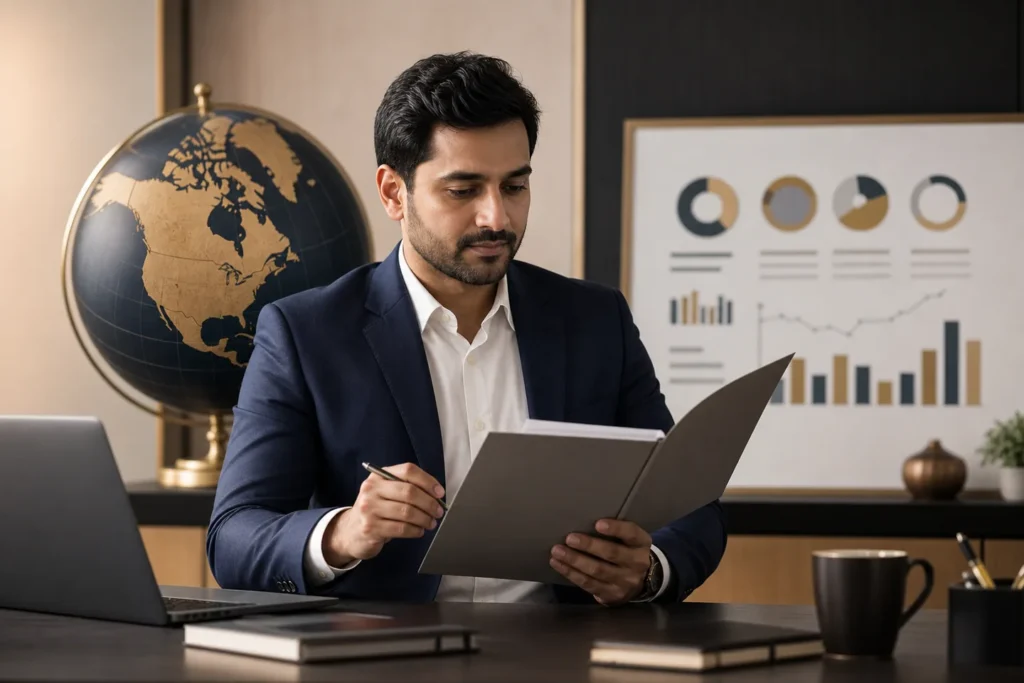 Indian professional reviewing a Canada permanent residency profile